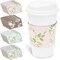 100 Pack Disposable Floral Paper Coffee Cup Sleeves, Drink Sleeves for Cups, 4 Colors (2.5 In)